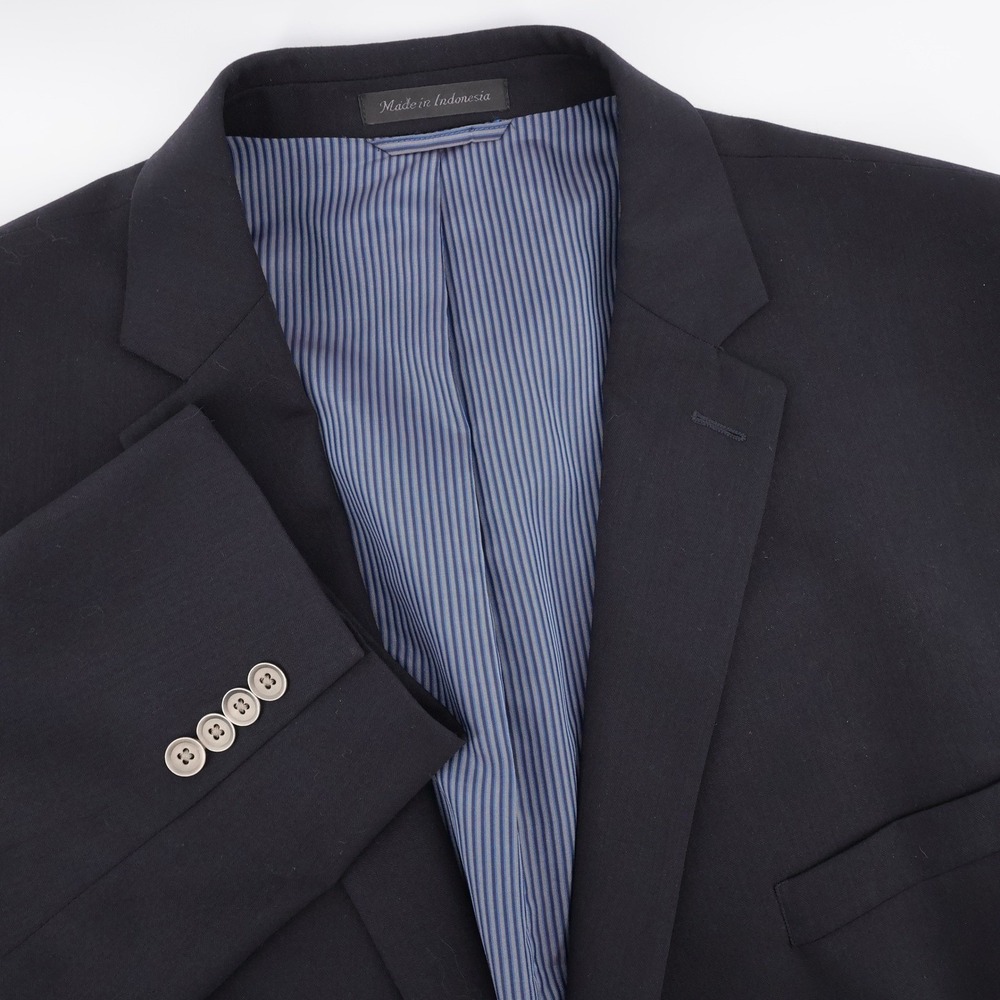 Calvin Klein Two Button Blazer Black Mens 50 L Sport Coat